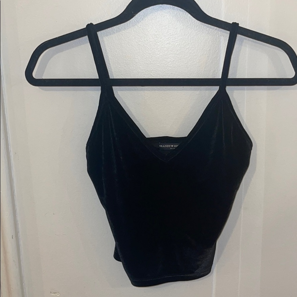 Black velvet tank top